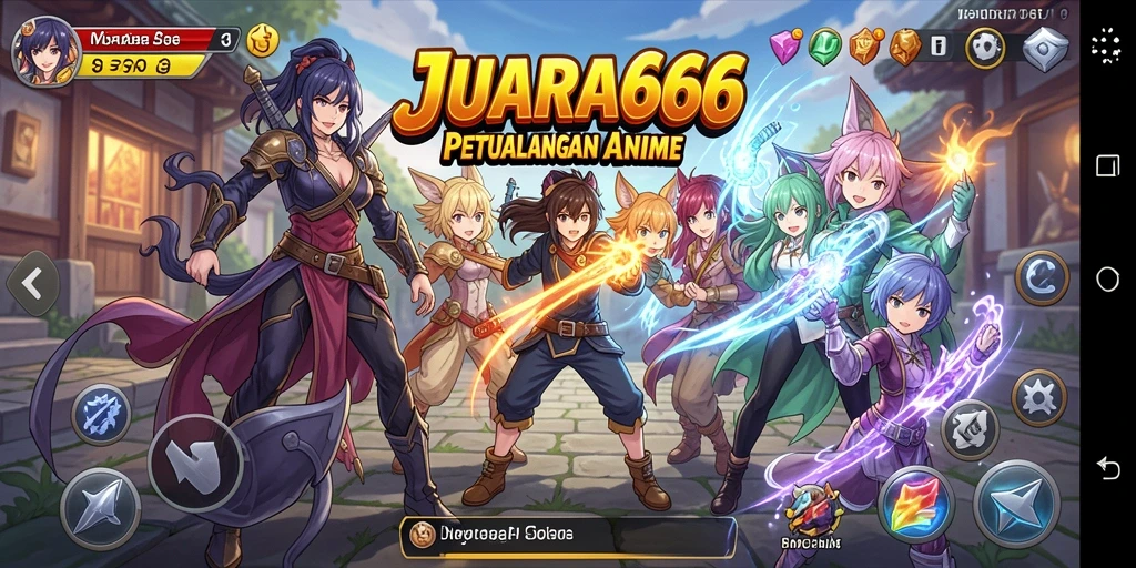 Tampilan gameplay JUARA666 yang penuh aksi dan warna.