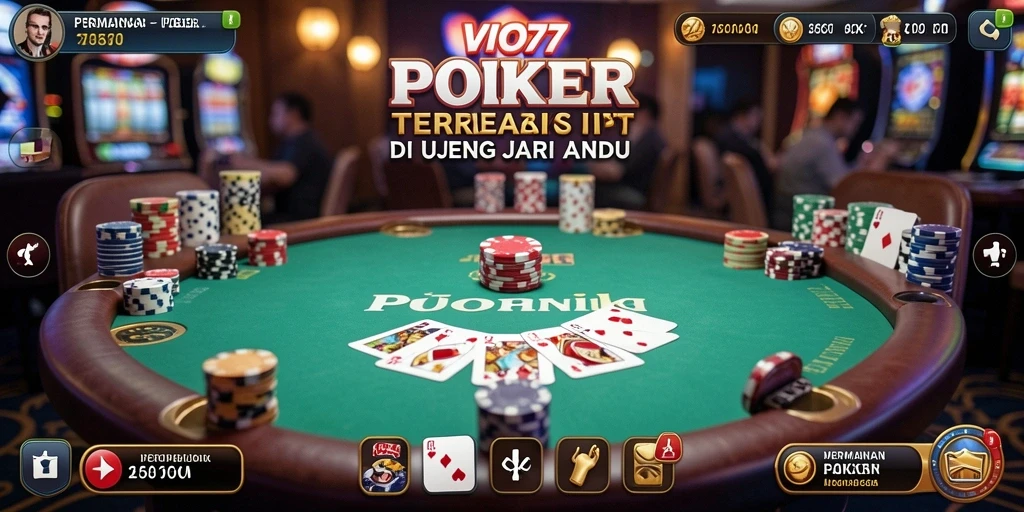 Tampilan action poker yang menegangkan di VIO77.