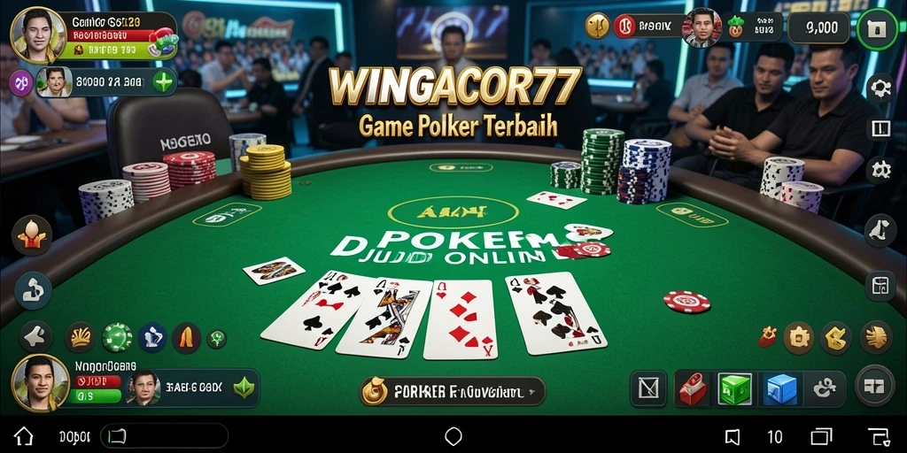 Tampilan gameplay Poker yang seru dan menarik di WINGACOR77.