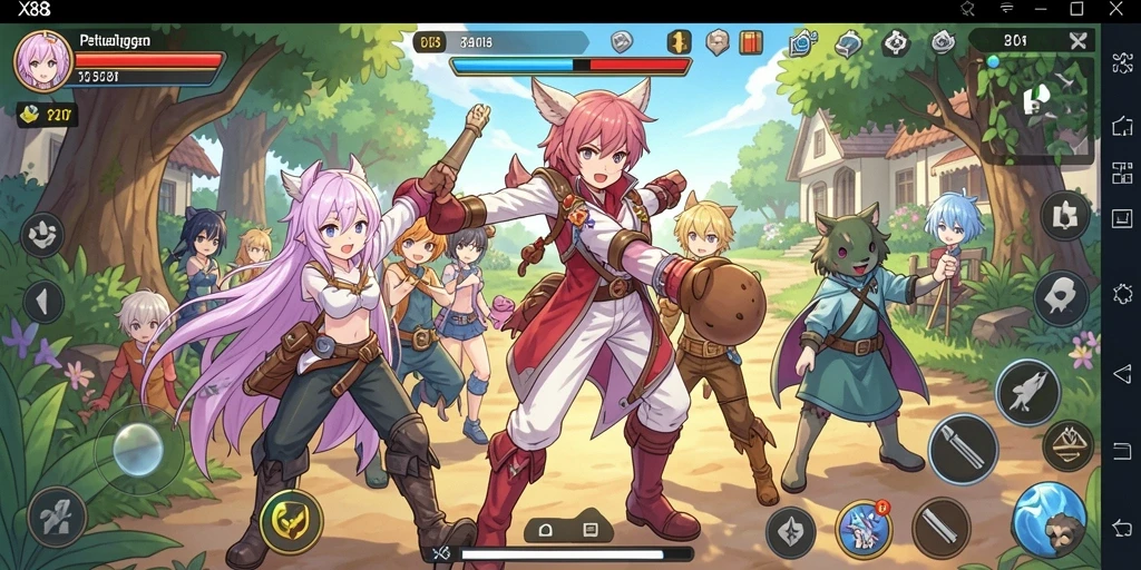 Tampilan screenshot X88 menampilkan pertarungan karakter anime yang intens.